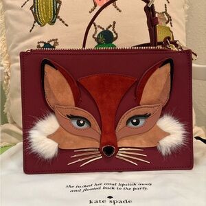 Kate Spade Burgundy Fox Crossbody Bag